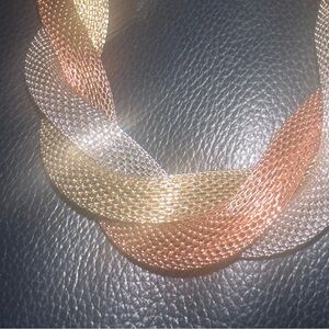 Elegant Gold and Silver Braided Necklace